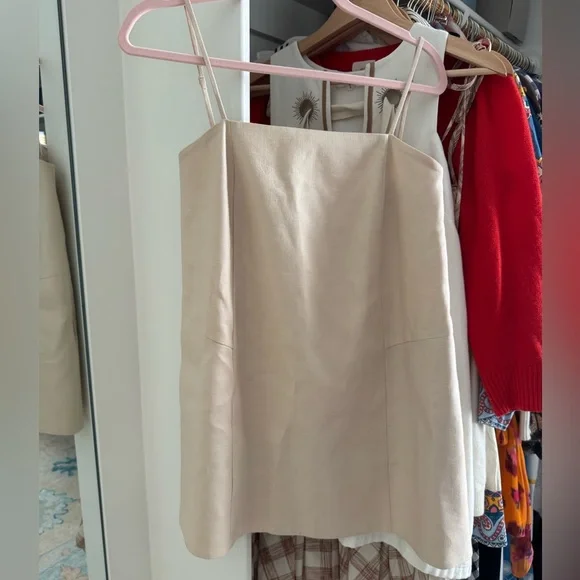 Anthropologie Mare Mare Linen Blend Square-Neck A-Line Mini Dress Beige XXS - Picture 6 of 9